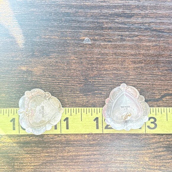 VTG Sterling Silver 925 Turquoise Bear Paw Heart Earrings Size 1" Length - Picture 10 of 11